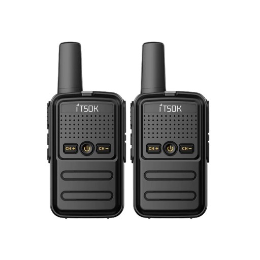 Kindermini-zendertjes 2 stuks met PTT-knop en clip 8,5 cm compacte radiostations met USB-opladen en aansluiting voor hoofdtelefoon voor buitenspellen