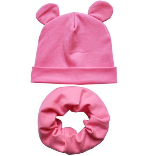 Kindermuts met oren en nekwarmer set van 2