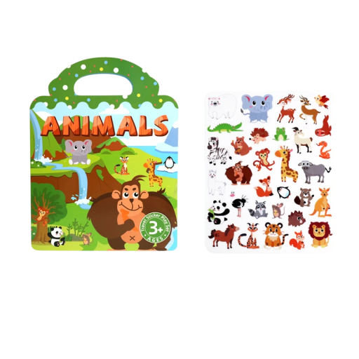 Kinderprentenboek met dieren 23,5 x 18 cm papieren reisboekje voor plezier en leren thuis en onderweg