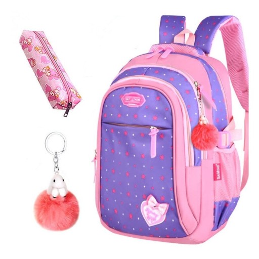 Kinderrucksack mit Federmäppchen und Anhänger