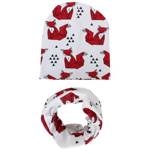 Kinderset - muts en halsdoek - dierenmotieven