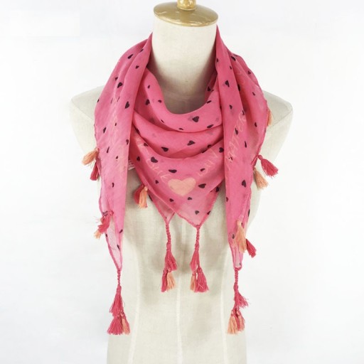 Kindersjaal lente/herfst met hartjes J2457