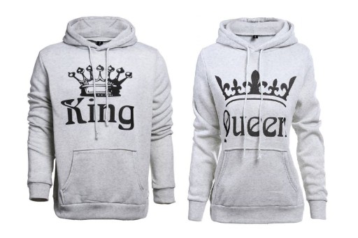 KING AND QUEEN - Hanorace pentru cupluri - Gri deschis