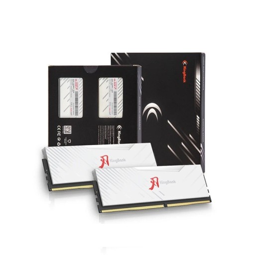 KingBank DDR5 RGB RAM 16GB 32GB 64GB 6000MHz 6400MHz Memória RAM para Jogos Branca DIMM PC com Chips Hynix Dissipador Metálico XMP 3.0 Intel AMD