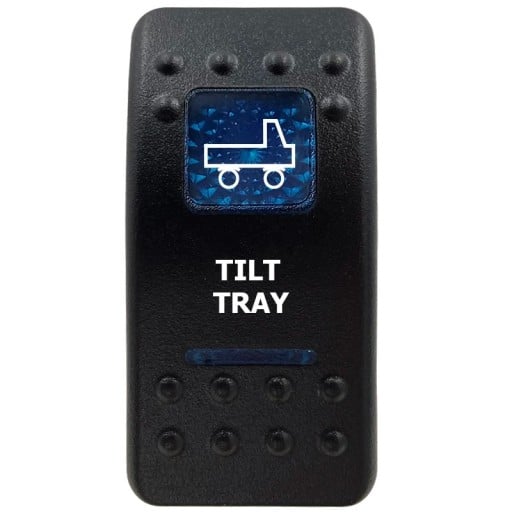 Kippkontakt Enpolig Vandtæt 12V Blå LED Baggrundsbelysning Sort Kontakt TILT TRAY til Bil Båd SUV og Off-road Køretøjer