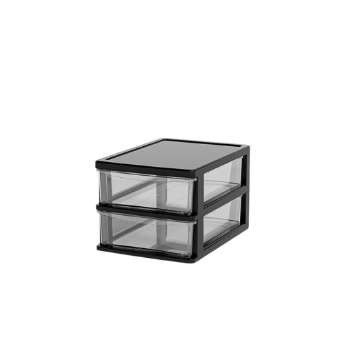 Kis asztali rendszerező 2 rekesszel 15,5x21x13 cm PP műanyag doboz irodai kellékek és apróságok számára