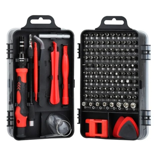 Kit d'outils 122 en 1 pour réparations de téléphones mobiles et d'électronique fine Tournevis de précision Levier Ventouse Adaptateurs