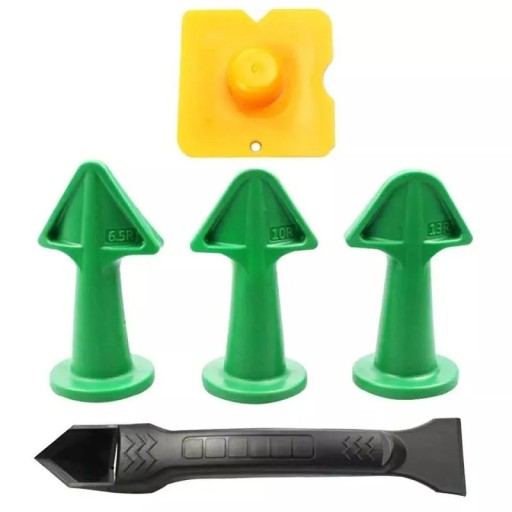 Kit de aplicare și netezire silicon cu 5 buc. Duze 6.5R 10R 13R Spatulă din plastic Instrument de îndepărtare a etanșanților pentru rosturi și adezivi