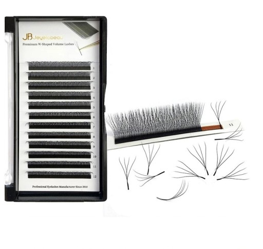 Kit de cils volumineux en faux D 0,07 mm Kit de cils en éventail individuels Faux cils 4D autocollants