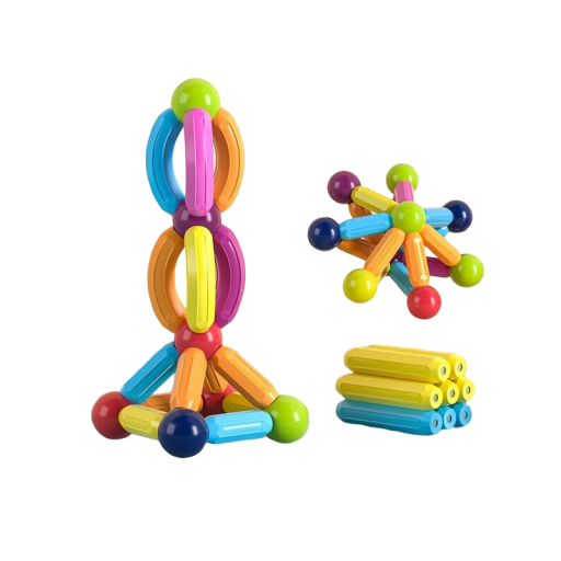 Kit de construcción magnético con caja 53 uds.