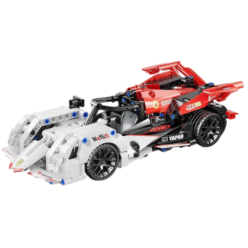 Kit de construction voiture de course sportive 444 pièces Marche arrière Portée 10 m Modèle 1:18 Voitures en briques Jouet de vitesse Construction technique créative