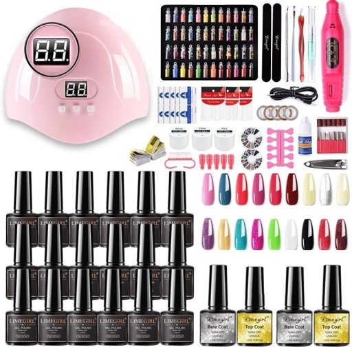Kit de gel pour ongles avec lampe UV/LED