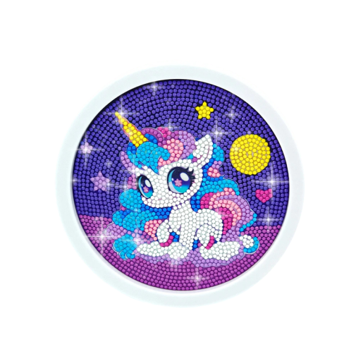 Kit de pintura de diamantes 5D Unicornio con estrellas 17 x 17 cm Decoración infantil DIY Manualidades creativas Marco Imagen a color para principiantes