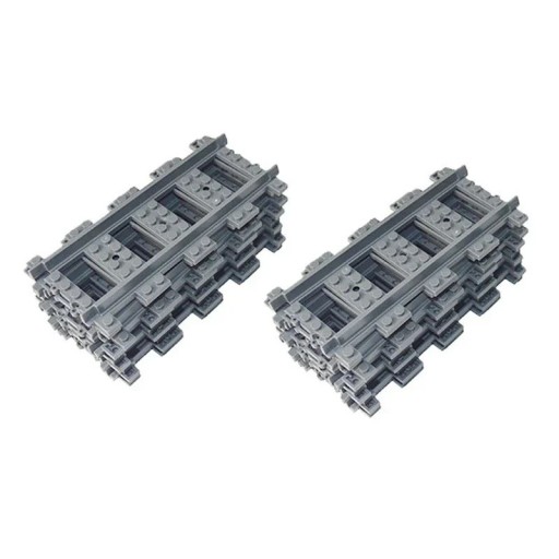 Kit de rails Droits 100 pcs Pièces pour la construction de voies ferrées Accessoires pour trains Extension de réseau Compatible set