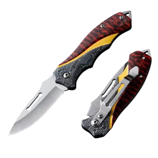 Klappbares Taschenmesser aus Edelstahl, 16 cm Klappklinge mit Sicherheitsverriegelung, leichtes Outdoormesser für den Alltag, Camping, Wandern, Survival