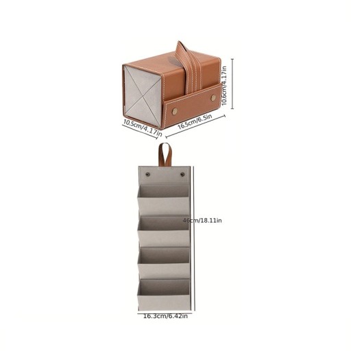 Klappetui für 4 Brillen 16,5 x 10,5 x 10,6 cm Leder-Klappetui für Brillen mit Vlies Edler Reiseschutz