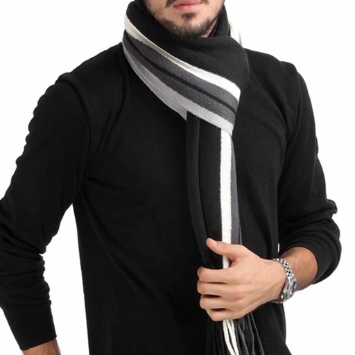 Klassischer Strickschal für Herren J2060