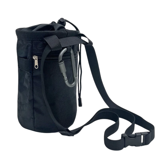Klatrepåse för magnesium 20 x 15 cm med dragsnöre, justerbar rem 58–105 cm och sidoficka för tillbehör