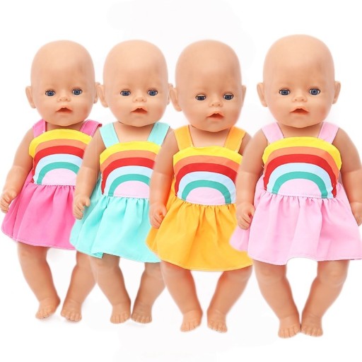 Kleid für Puppen mit Regenbogen