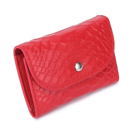 Kleine Damenbrieftasche mit Krokodilledermuster