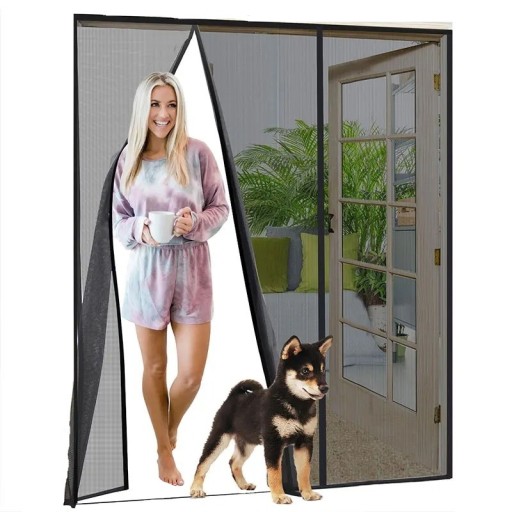 Klett-Fenster-Moskitonetz 205 x 210 cm Fenster-Moskitonetz mit Magnet Insektennetz für Balkontüren