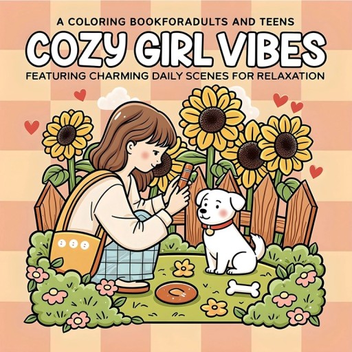 Kleurboeken cozy girl vibes eenvoudig tekenen voor kinderen en volwassenen 24 pagina's 20 x 20 cm rustgevende creatieve boek