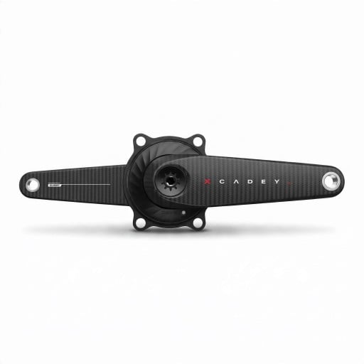 Kliky s měřičem výkonu XCADEY VENTUS 17,25 cm Karbonová vlákna Pavouk 5 šroubů 144 BCD Osa 24 mm Černá Pro cyklistiku a trénink