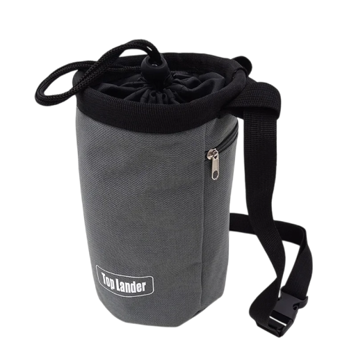 Klimtaszak voor magnesium 20 x 15 cm met trekkoord, verstelbare schouderband 58–105 cm en zijvak voor accessoires