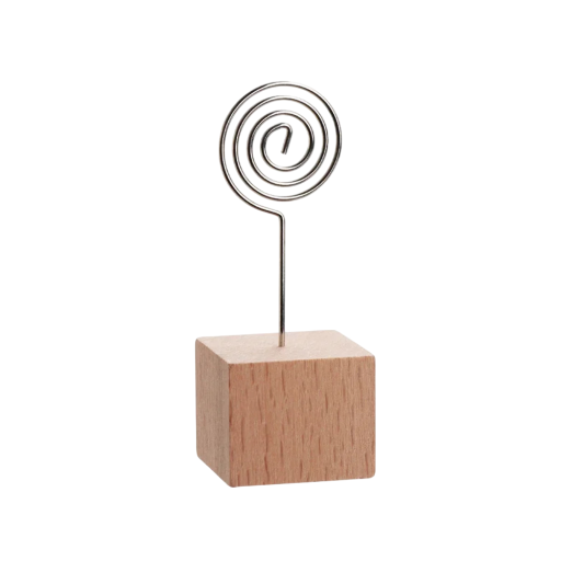 Klip na fotografie lízátko kov dřevo černý stojánek na fotky a poznámky dekorace do interiéru držák na snímky s podstavcem