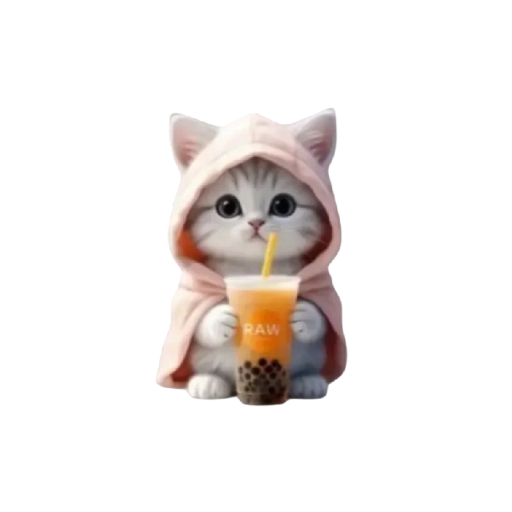 Klip til bilventilation luftfrisker 2D diffuser ca. 6 cm dekoration kat i pink hoodie med drik til bilinteriør