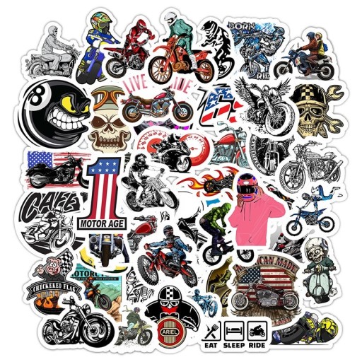 Klistermærker til motorcyklister 50 stk. A1769
