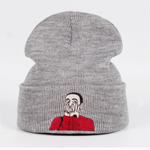 Knitted Winter Hat with Print