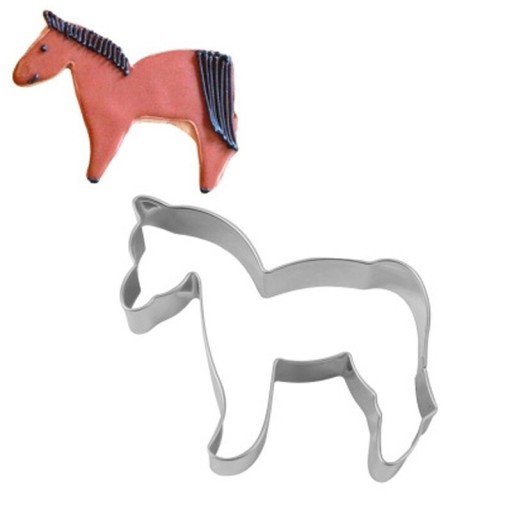 Koekjesvormpje in de vorm van een paard van roestvrij staal