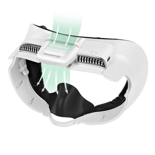 Koelventilator voor VR-bril Meta Quest 3 tegen beslaan wit met verstelbare diepte van de masker en USB-C oplaadkabel