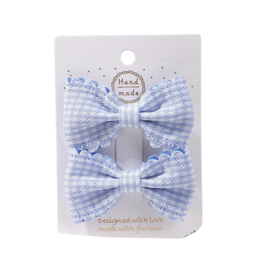 Kokarda do włosów w kratkę 2 szt. Spinki do włosów z kokardą 6,4 x 3,8 cm Eleganckie akcesorium Spinki do włosów z kokardą Stylowa fryzura Śliczne akcesoria do włosów