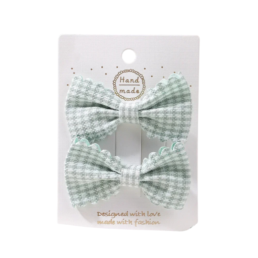 Kokarda do włosów w kratkę 2 szt. Spinki do włosów z kokardą 6,4 x 3,8 cm Eleganckie akcesorium Spinki do włosów z kokardą Stylowa fryzura Śliczne akcesoria do włosów