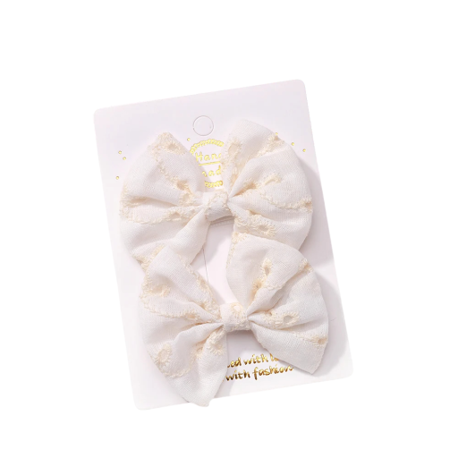 Kokardy do włosów 2 szt. Haftowane spinki do włosów 6,4 x 3,8 cm Eleganckie akcesoria do włosów Ozdoba do włosów w kształcie kwiatów Stylowa fryzura
