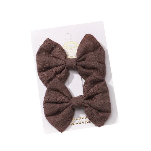 Kokardy do włosów 2 szt. Haftowane spinki do włosów 6,4 x 3,8 cm Eleganckie akcesoria do włosów Ozdoba do włosów w kształcie kwiatów Stylowa fryzura