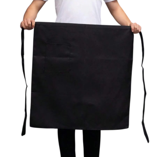 Kokschaürz met tailleband, strik en zak, stof, werkoutfit voor de keuken, gastronomie, beschermende schort