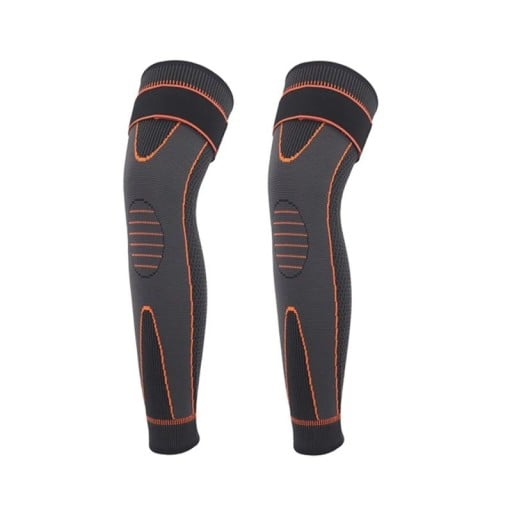 Kolenní bandáž sada 2 kusů elastický kompresní dlouhý návlek na celou nohu protiskluzový se zpevněním čéšky 3D pletení na běh a sport