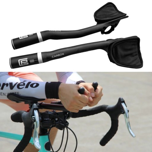 Kolfiberstyren 350 mm diameter 31.8 mm ergonomiska armstöd kolfiber flerfärgad för cykling