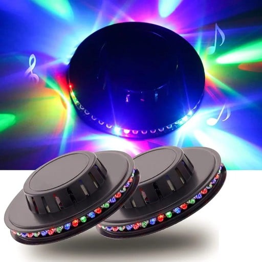 Kolorowe światło dyskotekowe 48 LED 12,5 × 3,5 cm LED projektor 48 W 240 V wtyczka EU białe i czarne efekty świetlne na imprezy i domowe
