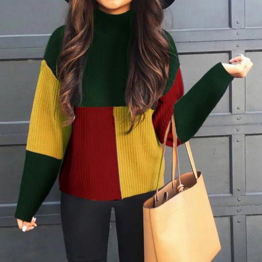 Kolorowy sweter damski A2271