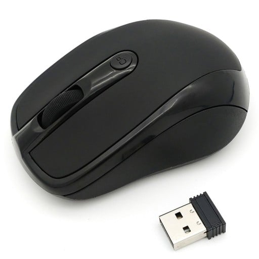 Kompakte kabellose Maus für Computer und Notebook USB-Empfänger 2,4 GHz Auflösung 2000 DPI Stromversorgung 2x AAA Abmessungen 9,5 x 6,5 x 3,6 cm