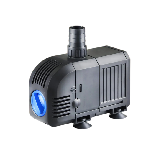 Kompaktní ponorné čerpadlo HJ-1100 20 W s nastavitelným proudem a průtokem 900 l/h s výtlakem 1,5 m v černé barvě do nádrže i vodní stěny