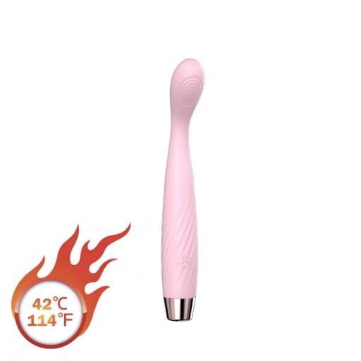 Kompaktní vibrátor se zahnutou hlavou, 7 vibračních režimů, vyhřívání do 42 °C, USB nabíjení, flexibilní, Diskrétní balení