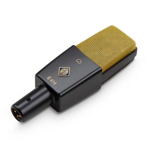 Kondenzátorový mikrofon XLR s membránou 34 mm kardioidná charakteristika s pavúkovým držiakom čierno-zlatý na podcast a ASMR i stream