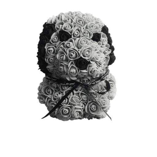 Konstgjord rosenhund 25 cm Handgjord blomsterfigur Inredning Romantisk present Alla hjärtans dag Jubileum Lyxig prydnad