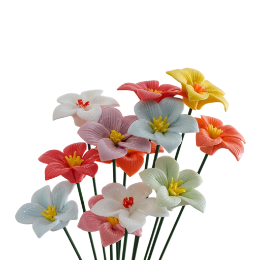 Konstgjorda dekorativa blommor på stjälk 30 cm keramik flerfärgade blommor för inredning och hedekor