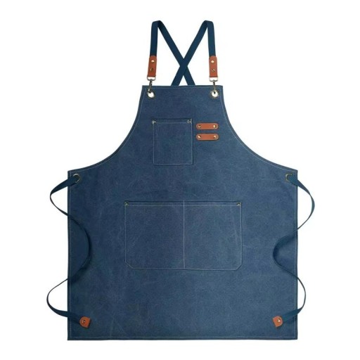 Konyhai vászon munkakötény 78x68 cm Olajálló vízálló szerszámtartó zsebekkel Unisex divatos grillező kötény férfiaknak és nőknek